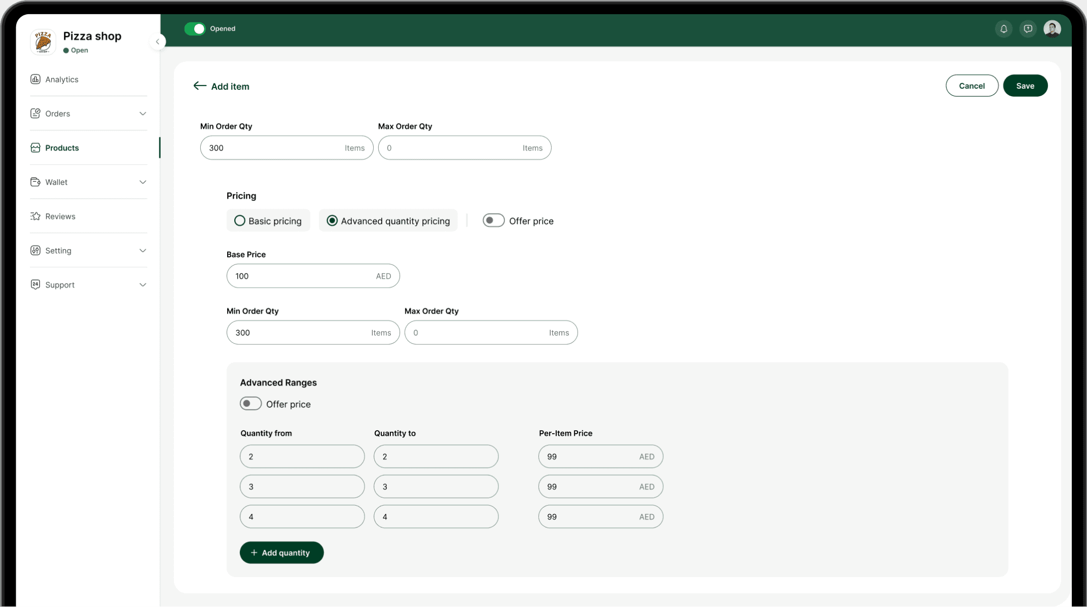 Flexible service listings